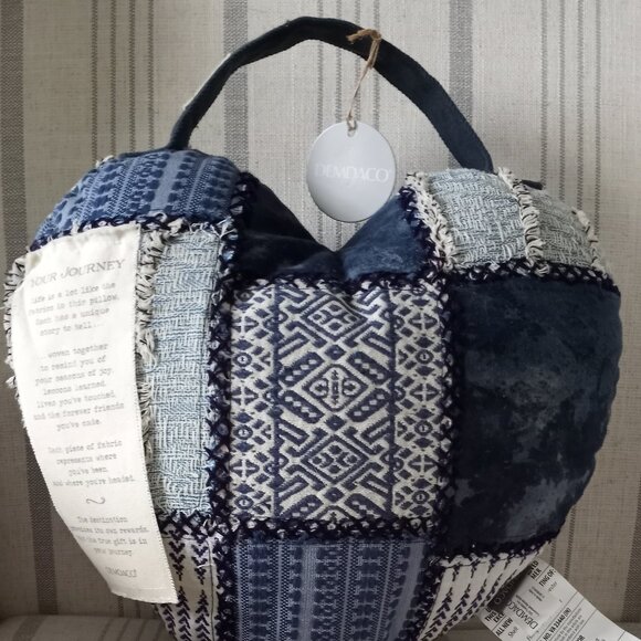 'DEMDACO' NWT 'YOUR JOURNEY' Pillow Indigo mixed media - Picture 15 of 16